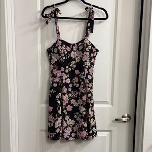 Lily Rose Black and Pink Floral Mini Dress